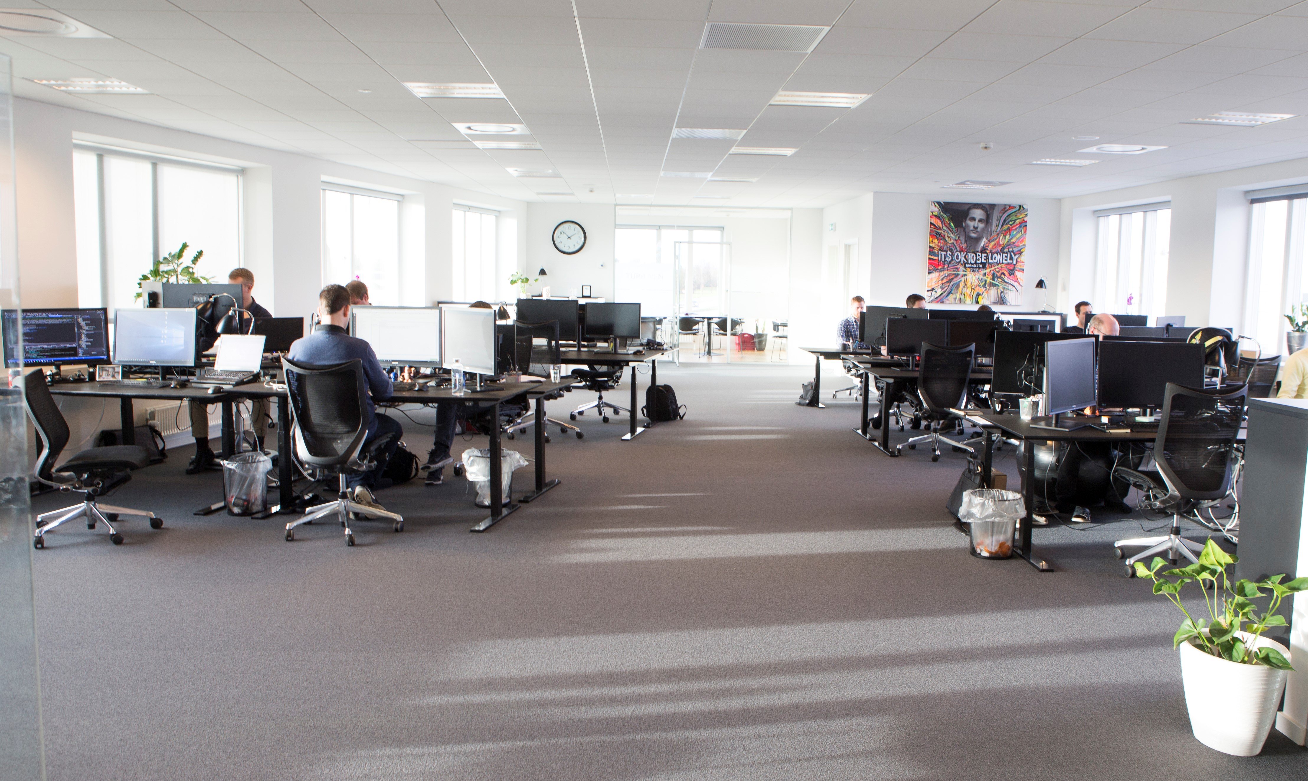 Half-empty Kraftvaerk Office in Copenhagen during the covid-19 pandemic